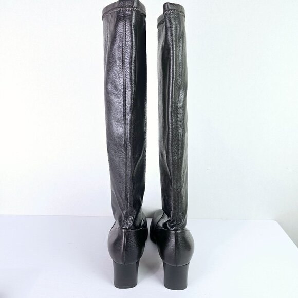 Prevata Tall Brown Nappa Leather Block Heel Pull-on Boot, Italy, $485 MSRP, Sz 9 - Picture 9 of 12